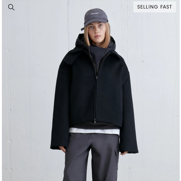 NWT OAK + FORT Boxy Wool Crop Jacket - Picture 2 of 7